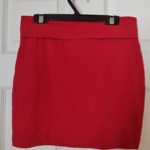 Bright Red Foldover Mini Skirt